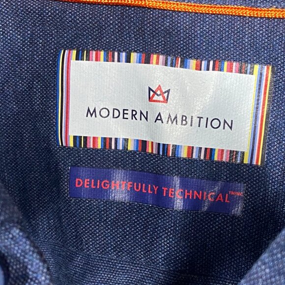 NWT Size XL Men's Blue Modern Ambition Long Sleeve Shirt - Picture 4 of 6